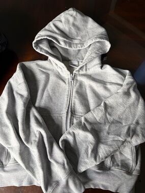 Aritzia boxy crop zip up hoodie
